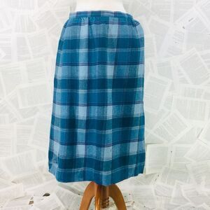 Vintage Pendelton Wool A-Line Teal Plaid 16